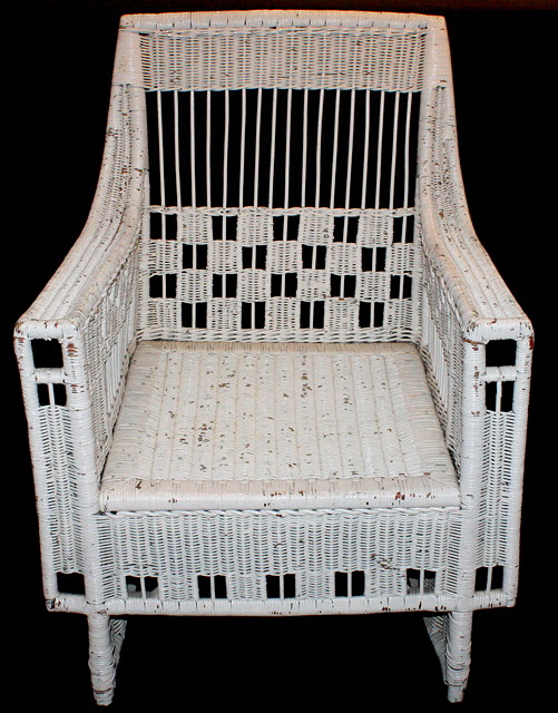 Appraisal: Attributed to Julius Plenic Slovenian - A white wicker armchair