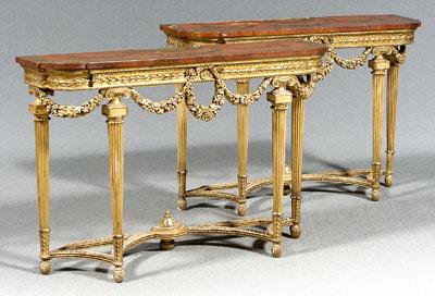 Appraisal: An important pair of Adam pier tables each with finely