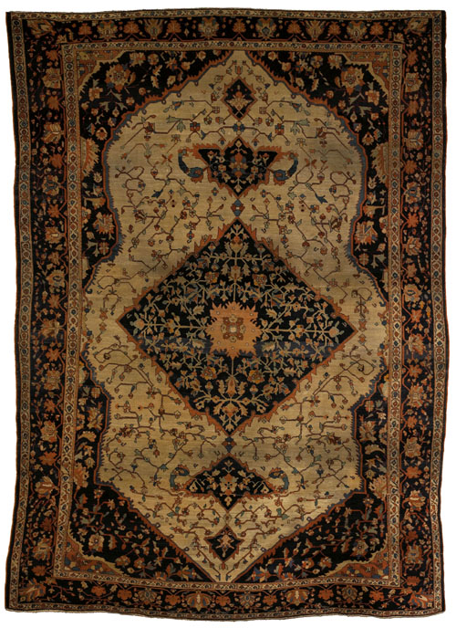 Appraisal: Roomsize Ferraghan rug late th c with central navy medallion