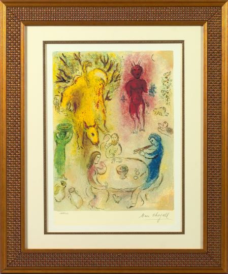 Appraisal: Marc Chagall Russian French - Daphnis and Chloe Pan's Banquet