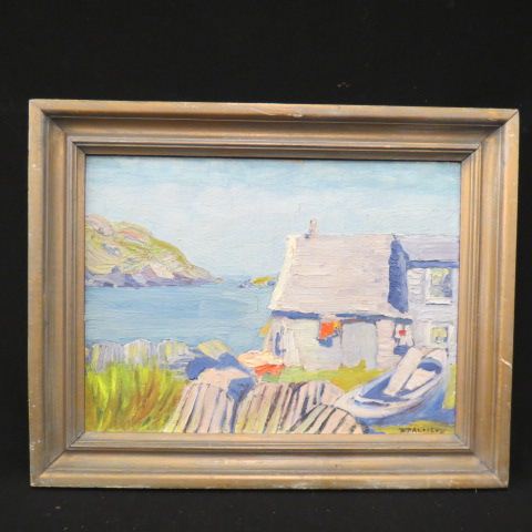 Appraisal: E Packard Aderley oil Monhegan Island Maine titled Dog Days