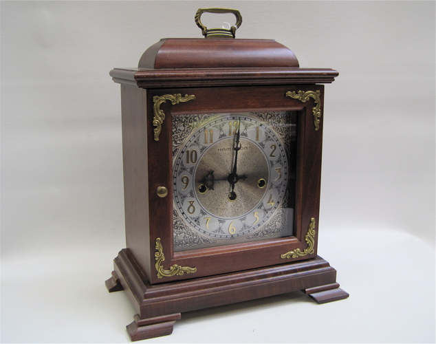 Appraisal: HAMILTON MANTEL CLOCK in mahogany case with silvered dial having