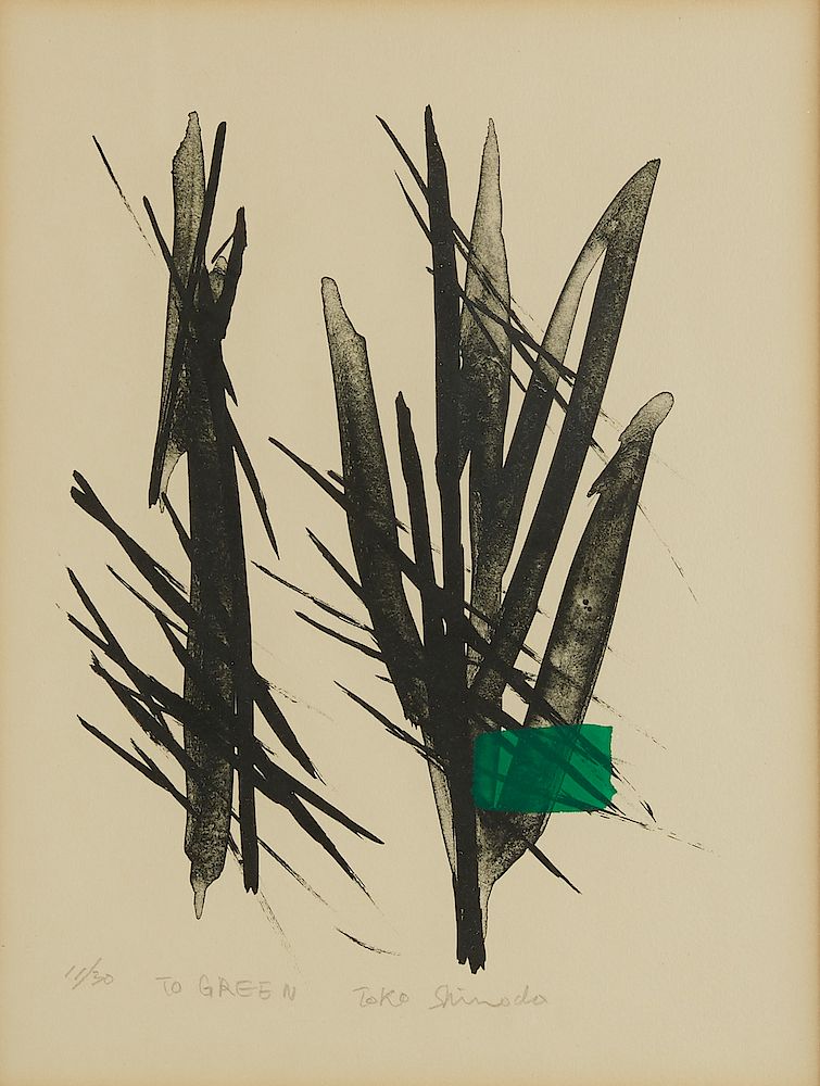 Appraisal: Toko Shinoda To Green Color Lithograph Toko Shinoda b Color