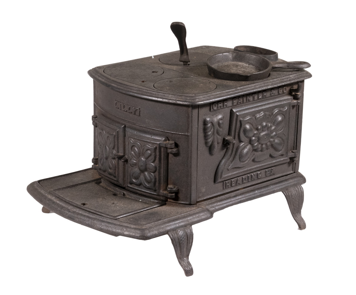 Appraisal: SALEMAN'S SAMPLE LILLY CAST IRON COOK STOVE Made by Orr