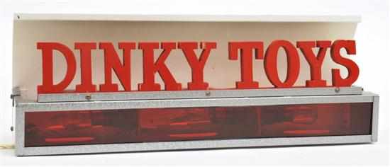 Appraisal: DINKY ILLUMINATED SHOP DISPLAY SIGN 'Dinky Toys' in large red