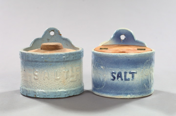 Appraisal: Group of Two Stoneware Salt Bins fourth quarter th century