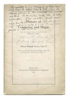 Appraisal: Evans Henry Ridgley History of Conjuring and Magic Sample Book