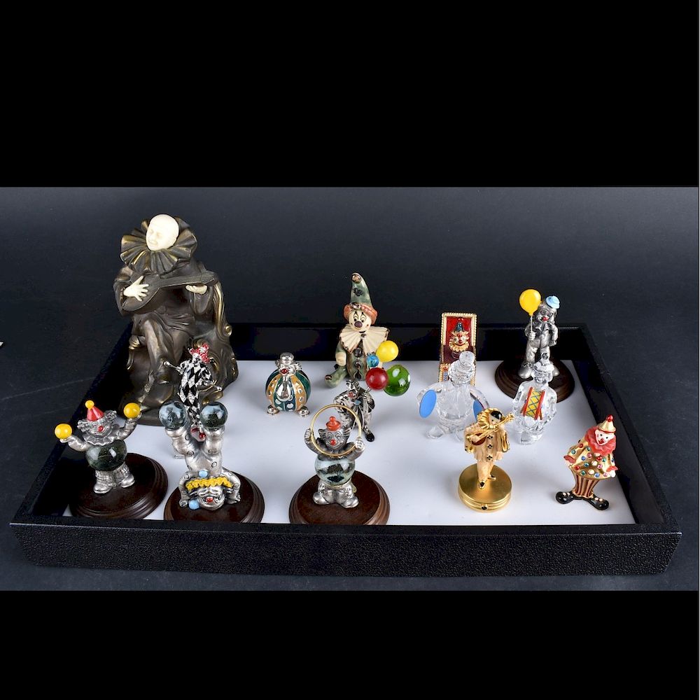 Appraisal: Clown Figurines Mixed Lot of Fourteen Vintage Clown Figurines Makers