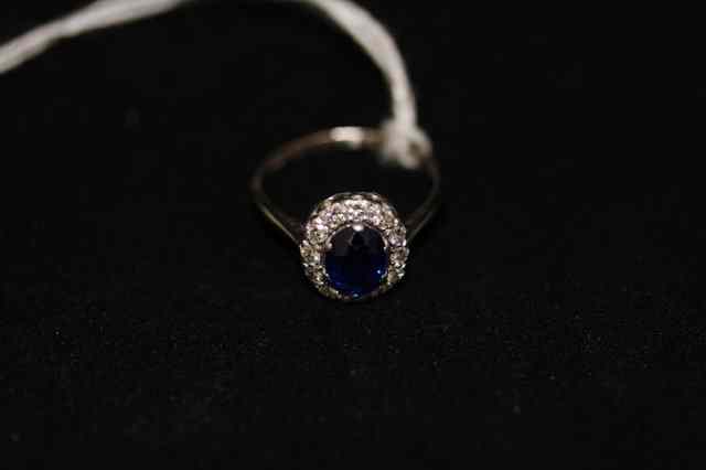 Appraisal: A SAPPHIRE AND DIAMOND SET DRESS RING in the form