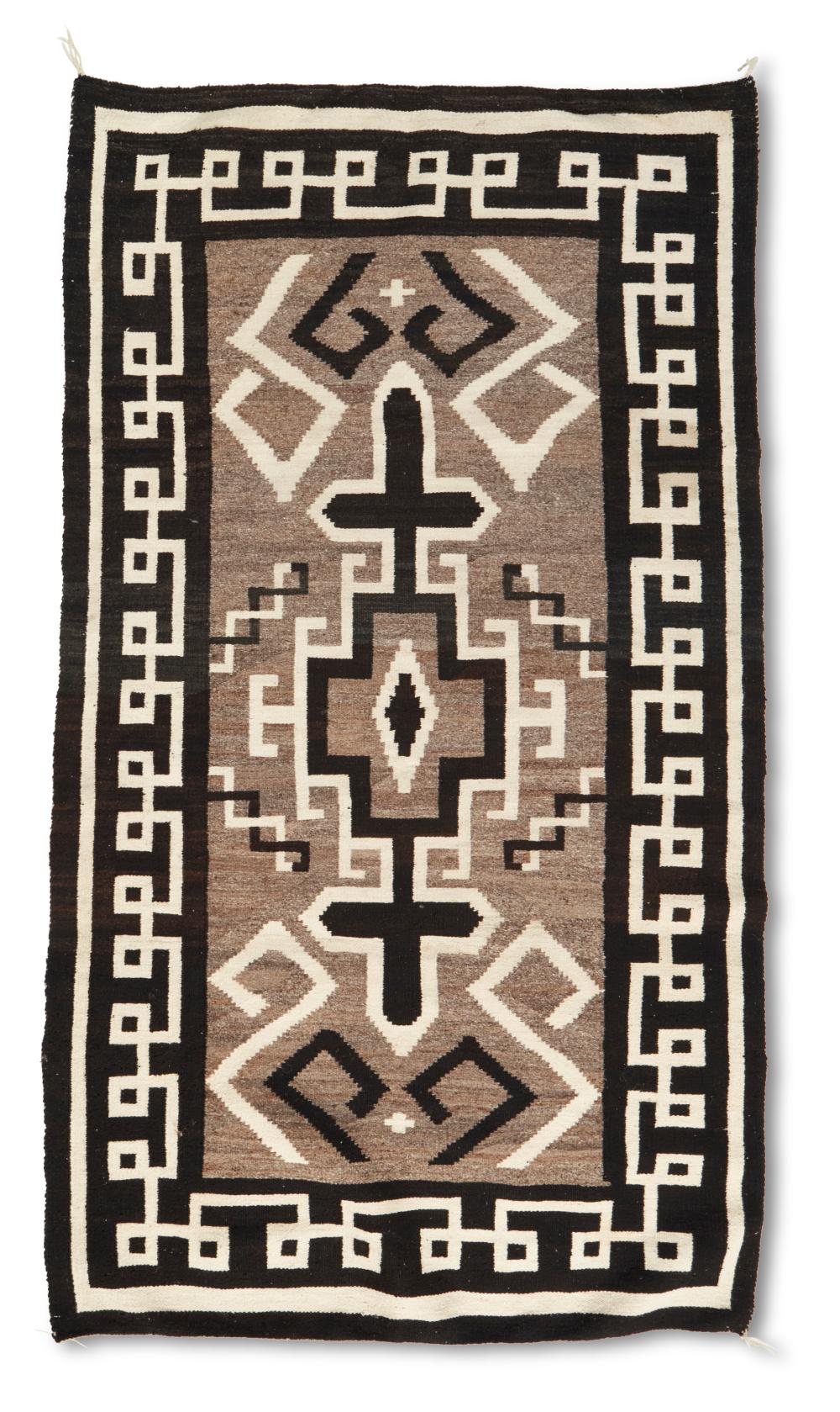 Appraisal: A Navajo Two Grey Hills rug Mid- th century Dine