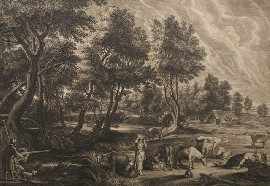 Appraisal: After Rubens Peter Paul Landscape engraving mounted on paper x