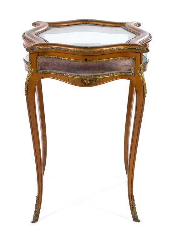 Appraisal: Sale Lot A Louis XV Style Vernis Martin Vitrine Table