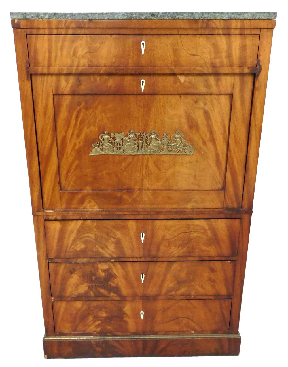 Appraisal: Drop Front Secretaire Abattant Desk French early th C flame