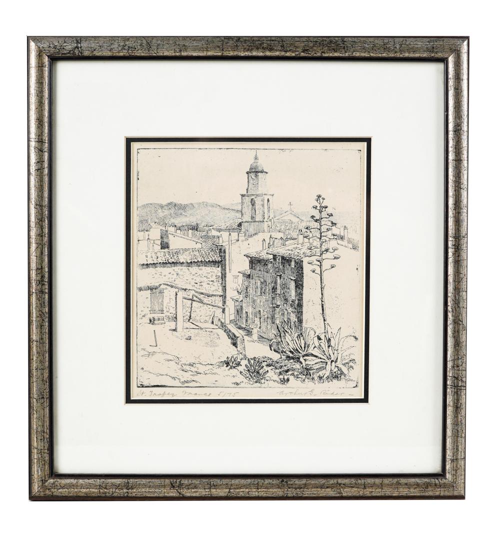 Appraisal: ARTHUR GROVER RIDER ST TROPEZ FRANCE etching signed lower right