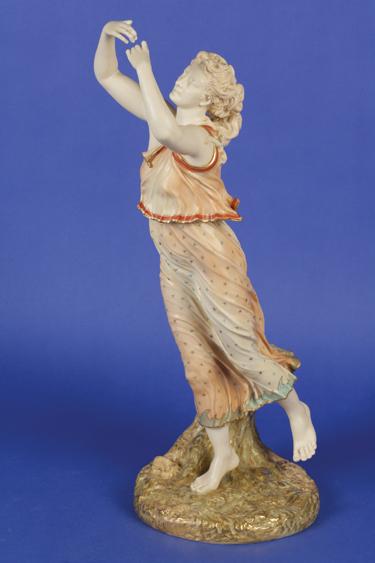 Appraisal: A ROYAL WORCESTER BLUSH IVORY FIGURE of a dancing lady