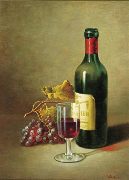 Appraisal: W Smits Dutch b STILL LIFE OF WINE BOTTLE GLASS