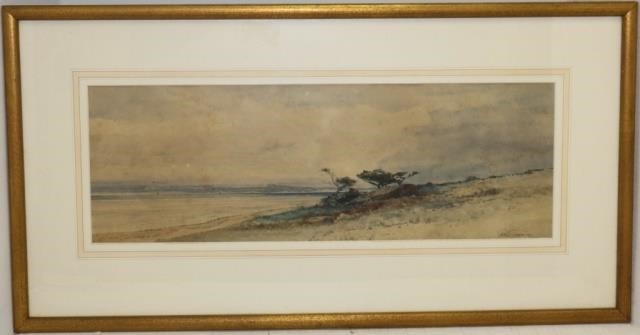 Appraisal: WATERCOLOR BY NEW BEDFORD ARTIST ARTHUR CUMMINGSBEACH SCENE POSSIBLY BARNEY'S