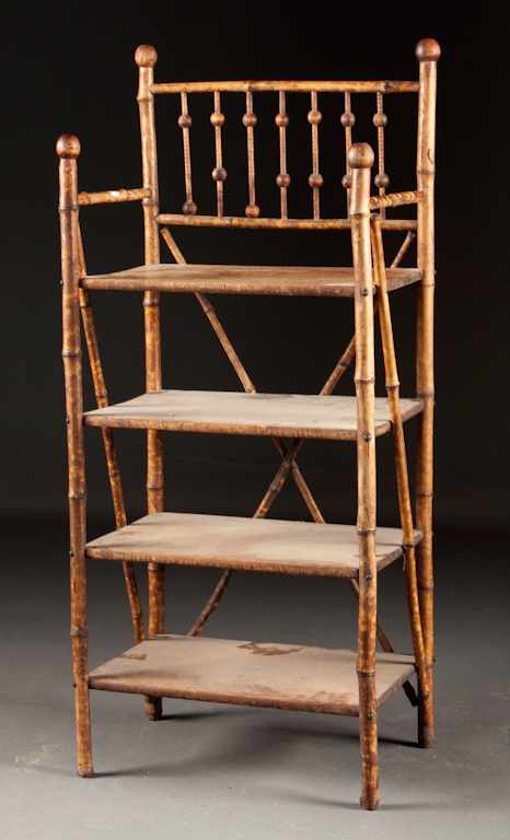 Appraisal: Rattan four-tier shelf Estimate - All items sold as is