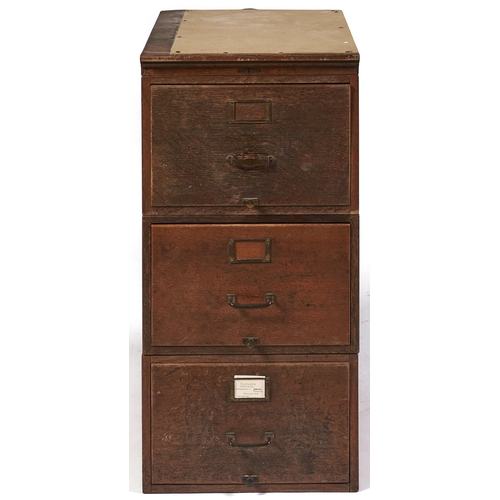 Appraisal: An oak filing cabinet second quarter th c in three