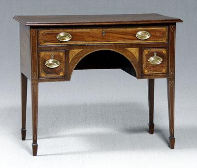 Appraisal: Hepplewhite lady s writing desk inlaid mahogany with pine secondary