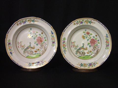 Appraisal: PAIR OF SPODE IRONSTONE SOUP PLATES Mid th century printed