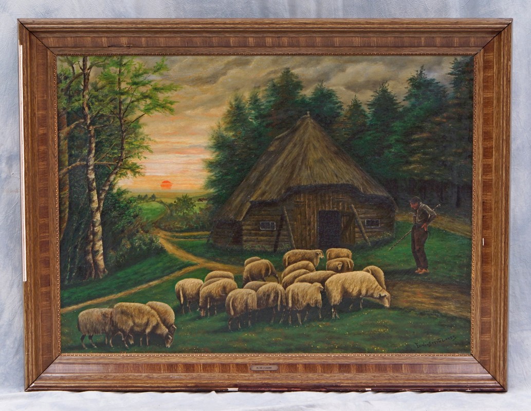 Appraisal: Fr VanSteen Zandt Continental th th c Flock of Sheep