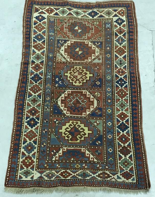 Appraisal: Colorful Kazak Center Hall Mat Colorful Kazak center hall mat