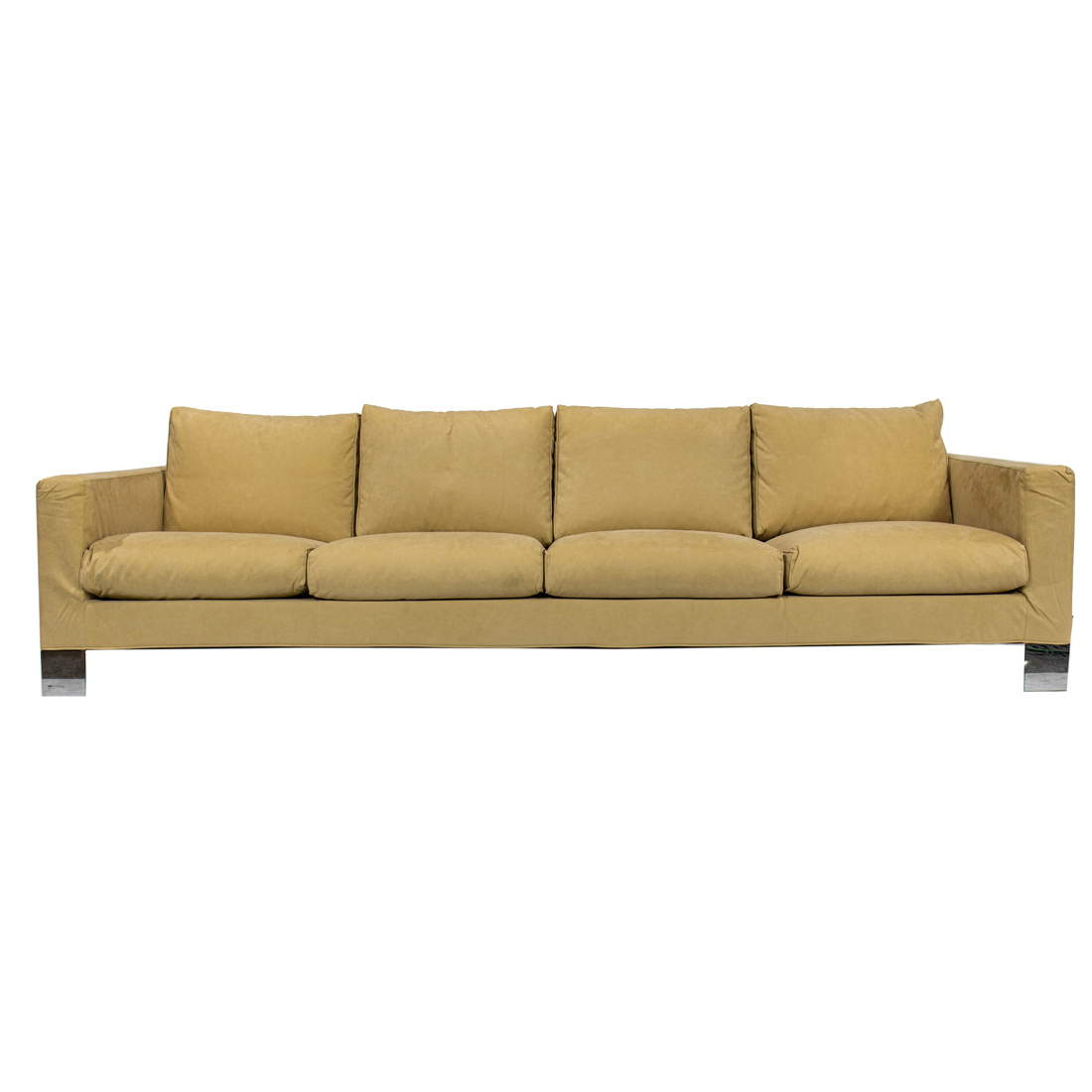 Appraisal: MINOTTI SECTIONAL SOFA Minotti Sectional Sofa Italy suede chrome in