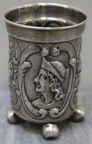 Appraisal: SILVER Continental Silver Repousse Footed Cup th century cup with