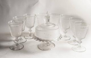 Appraisal: Westward Ho Glass Tumblers together with a Covered Footed Dessert