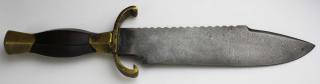 Appraisal: Bowie type knife brass wood steel blade marked I X