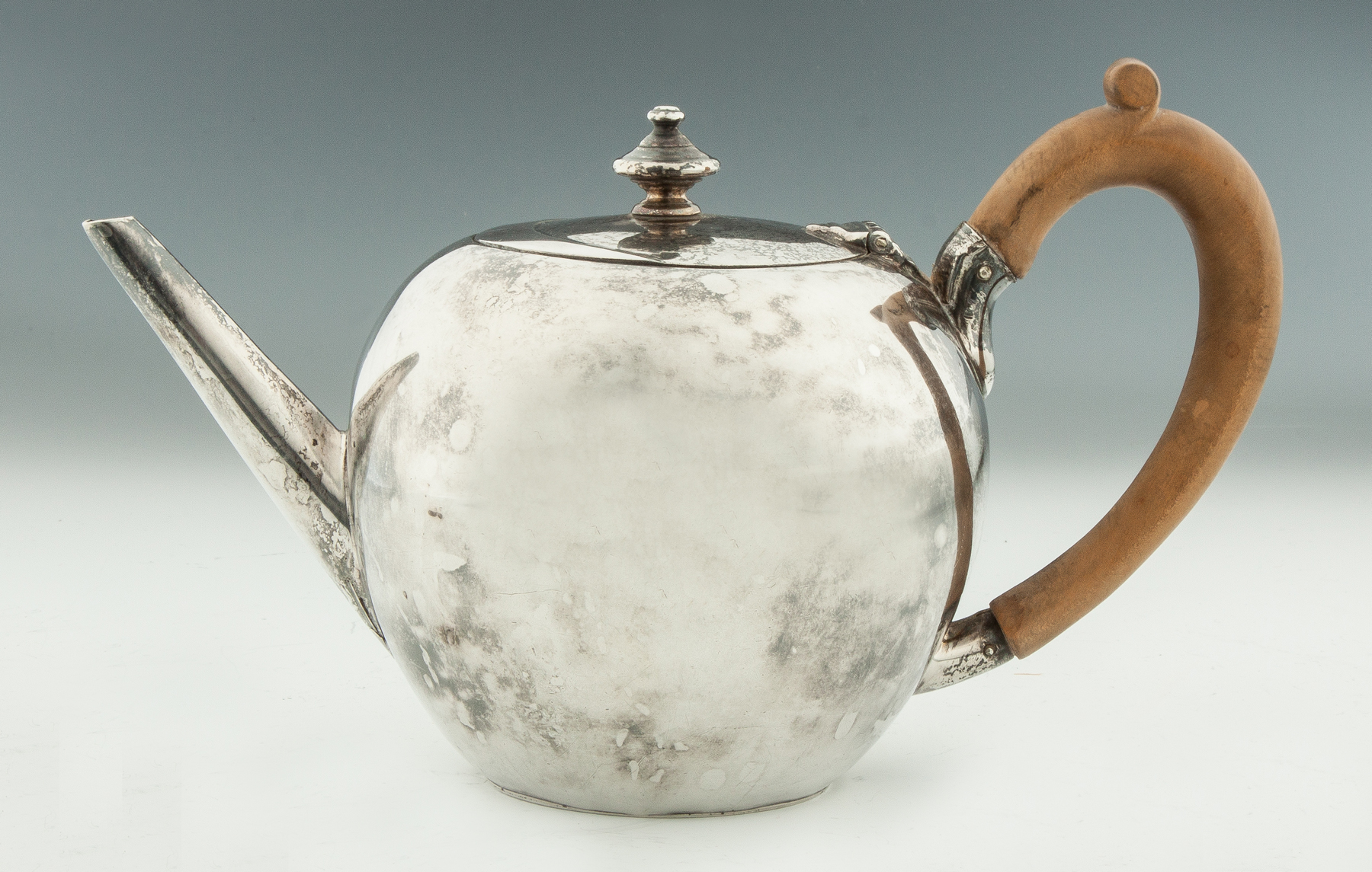 Appraisal: Early Silver Teapot ozt Initialed on bottom IMF AG