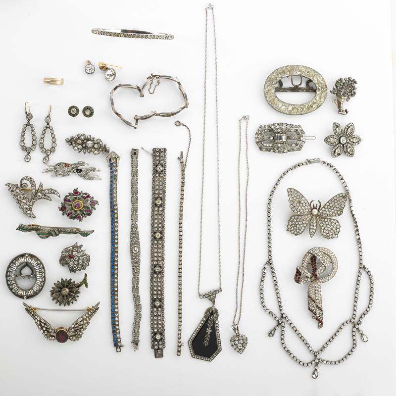 Appraisal: COLLECTION OF SILVER AND PASTE JEWELRY Condition Report