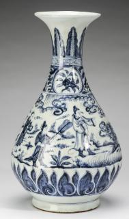 Appraisal: Chinese vase with Emperor and court official h Chinese blue