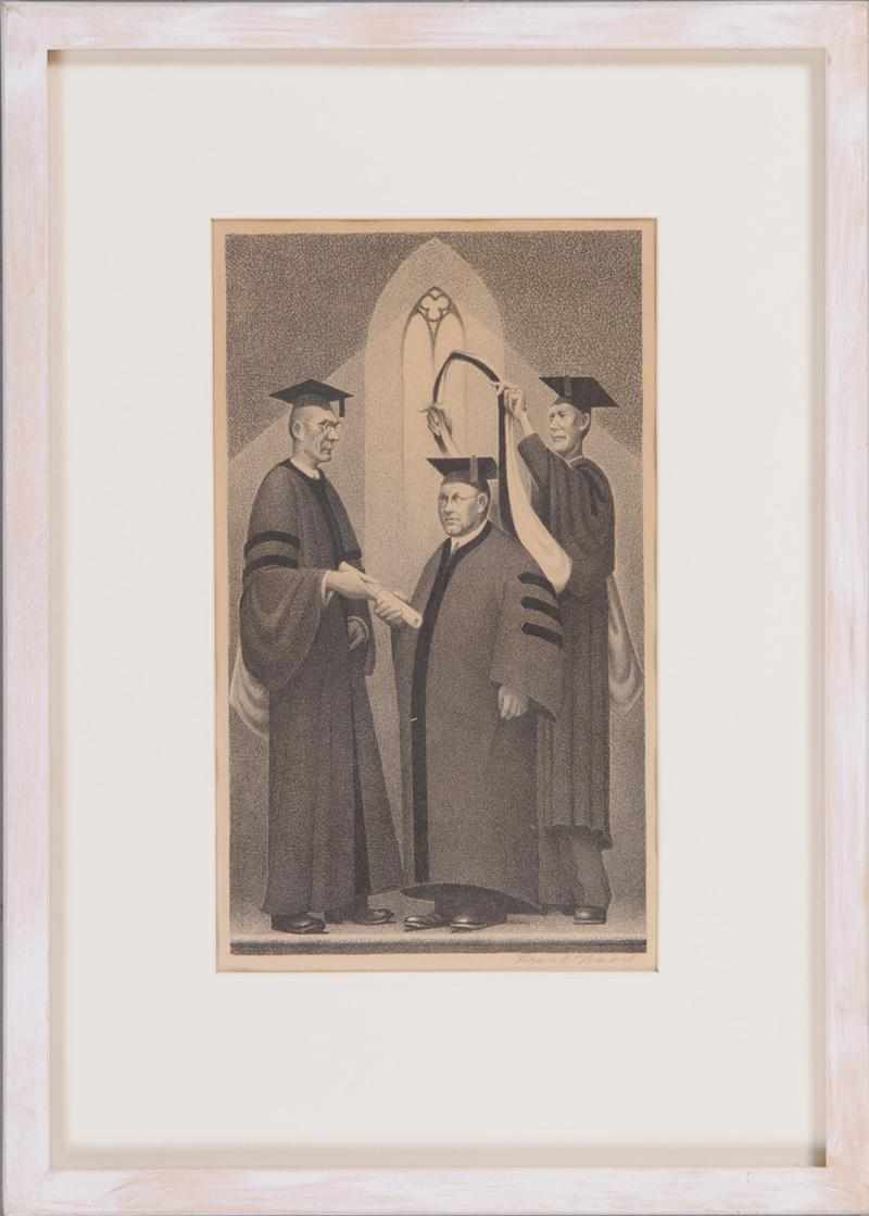 Appraisal: GRANT WOOD AMERICAN - GRADUATION Lithograph signed lower right x