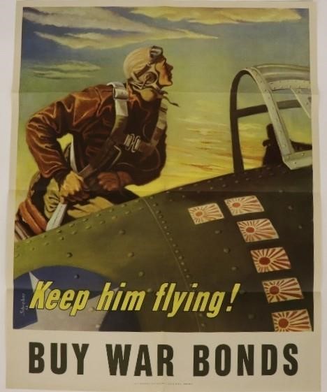 Appraisal: WW II poster by Schreiber 'Buy War Bonds' x Condition