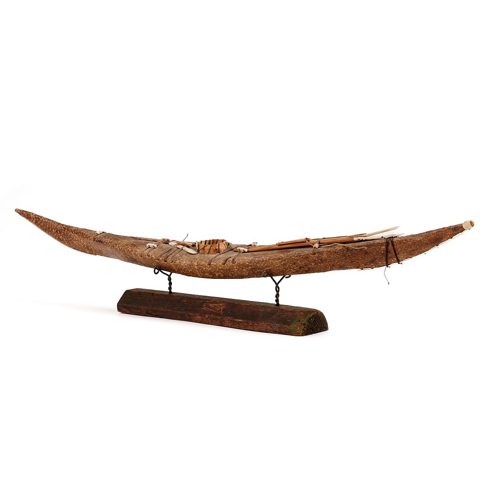 Appraisal: Inuit or Yup'ik Seal Skin Kayak w Stand Inuit or