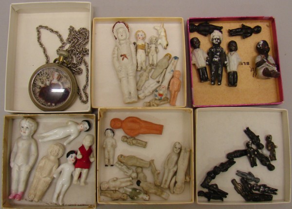 Appraisal: Lot of Frozen Charlie dolls Black Parian clay celluloid metal