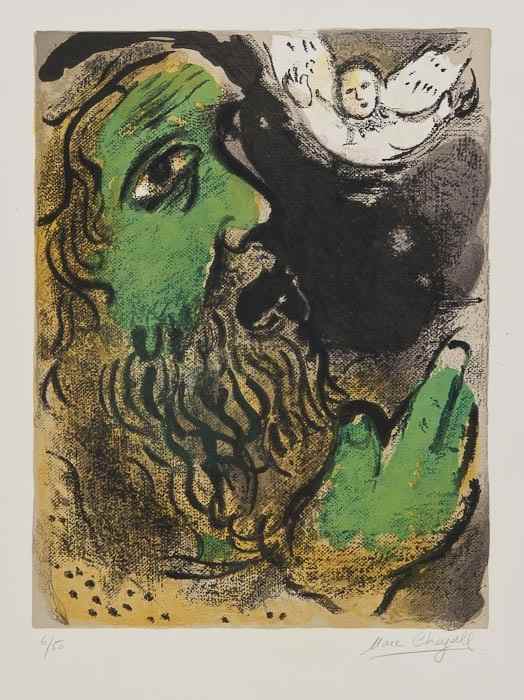 Appraisal: Marc Chagall - Job en Pri re from Bible series