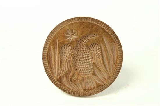 Appraisal: BUTTER PRINT American mid th century hardwood Eagle with star