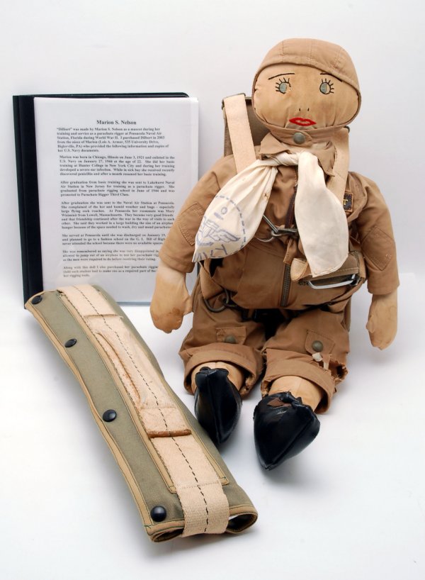 Appraisal: Handmade Dilbert doll based on the popular Navy parachute character