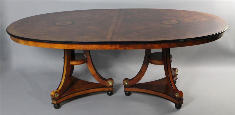 Appraisal: CENTURY FURNITURE FRENCH EMPIRE STYLE MAHOGANY DINING TABLE WITH INLAY