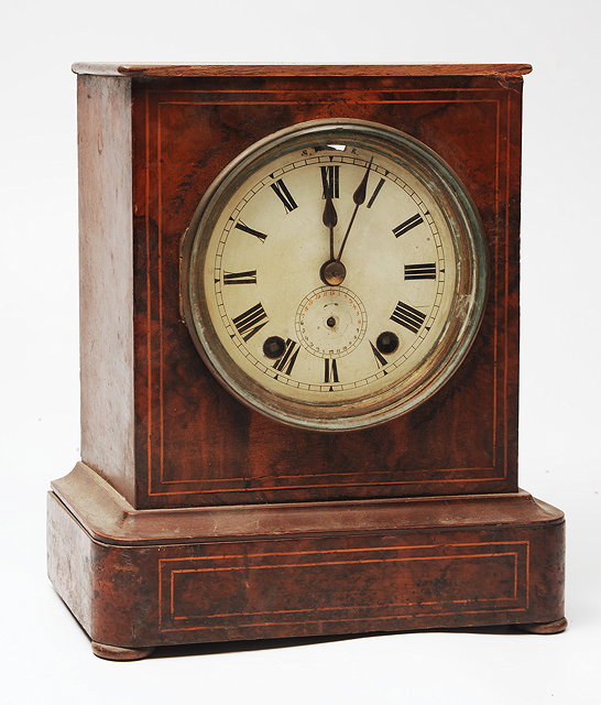 Appraisal: A TH CENTURY GILT MANTLE CLOCK a walnut cased mantle