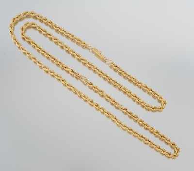 Appraisal: A Ladies' Gold Twist Rope Chain k yellow gold chain