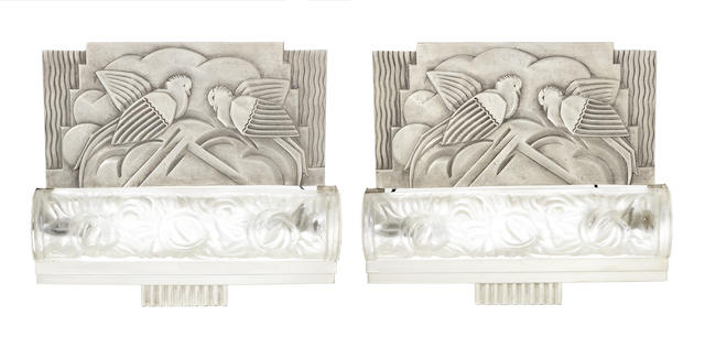 Appraisal: Genet et Michon attributed A Stylish Pair of Art Deco