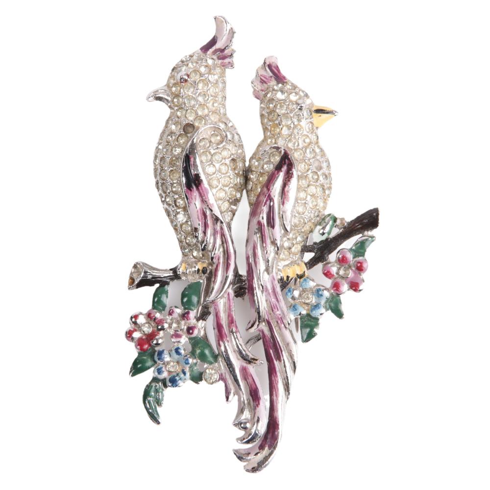 Appraisal: Coro Craft Corocraft duette pin clip Calopsita cockatiel birds with