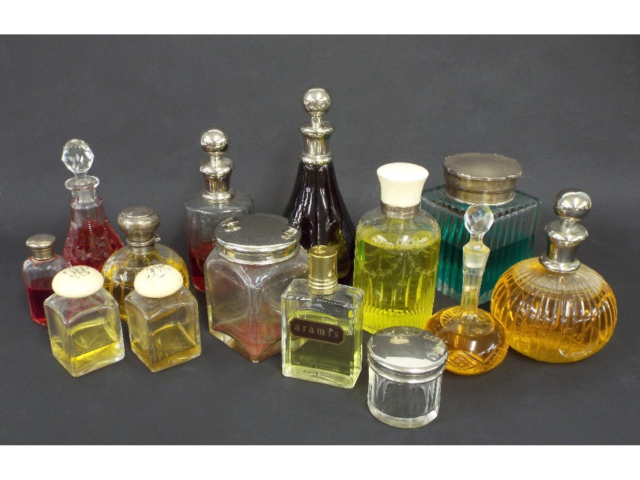 Appraisal: Collection of fourteen cut glass and other scent bottle with