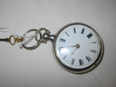 Appraisal: A SILVER PAIR CASED POCKET WATCH the verge movement having