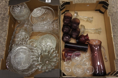 Appraisal: A collection of glassware to include Ruby coloured drink ware