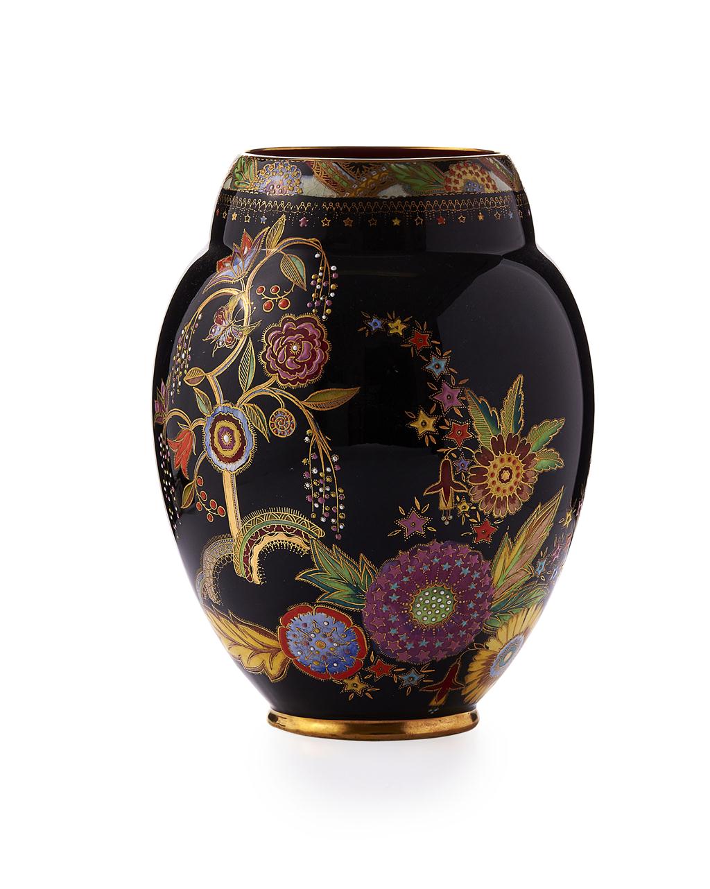 Appraisal: CARLTON WARE 'PERSIAN GARDEN' PATTERN VASE CIRCA of bulbous form